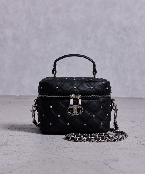 GYDA ZOZO限定 ラインストーン キルティング バニティ ショルダー 黒 ZOZO限定！！】ラインストーンキルティングBAG/バニティバッグ