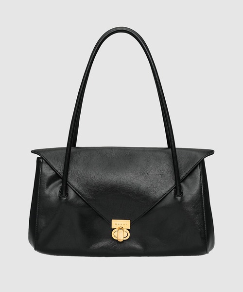 MARNI（マルニ）の「SHOULDER EAST WEST / カーフレザーバッグ（ショルダーバッグ・レディース・キャメル/ブラック・ONE SIZE）」の2枚目の写真