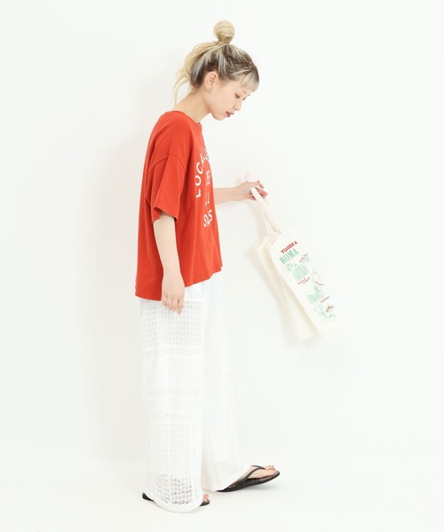 HEART MARKET(ハートマーケット)の「アーチカレッジワイドなプリントT(Tシャツ/カットソー・レディース・イエロー/ナチュラル/レッド/チャコール・MEDIUM/LARGE)」の6枚目の写真