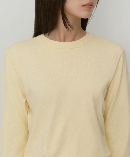MUSINSA STANDARD WOMAN（ムシンサスタンダードウーマン）の「ウィメンズエッセンシャルラウンドネックニット[バタークリーム]（ニット/セーター・レディース・その他・LARGE/MEDIUM/SMALL/X-SMALL）」の5枚目の写真