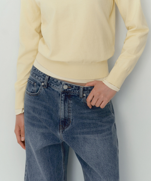 MUSINSA STANDARD WOMAN（ムシンサスタンダードウーマン）の「ウィメンズエッセンシャルラウンドネックニット[バタークリーム]（ニット/セーター・レディース・その他・LARGE/MEDIUM/SMALL/X-SMALL）」の6枚目の写真