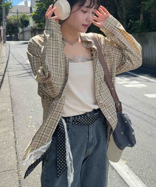 AS KNOW AS plus(アズノゥアズプラス)の「☆ポケット付きビッグサイズシャツ【UNISEX ITEM】(シャツ/ブラウス・レディース・ベージュ系/ブラック系/ブルー系・FREE)」の5枚目の写真