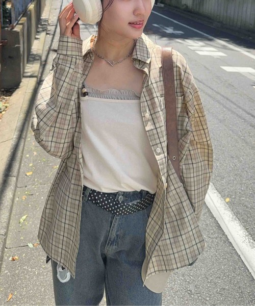 AS KNOW AS plus(アズノゥアズプラス)の「☆ポケット付きビッグサイズシャツ【UNISEX ITEM】(シャツ/ブラウス・レディース・ベージュ系/ブラック系/ブルー系・FREE)」の7枚目の写真