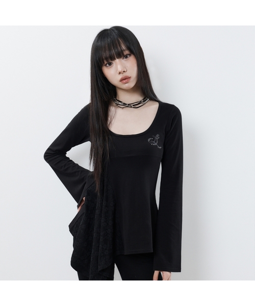 LUVISTRUE(ラヴイズトゥルー)の「RL LAYERED LACE TEE(BLACK)(Tシャツ/カットソー・レディース・その他・FREE)」の1枚目の写真