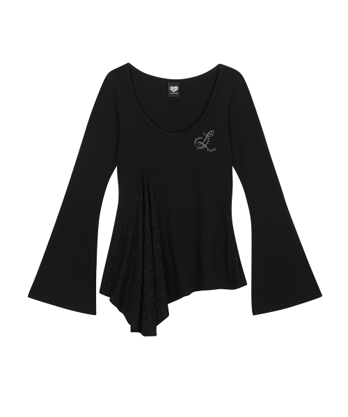LUVISTRUE(ラヴイズトゥルー)の「RL LAYERED LACE TEE(BLACK)(Tシャツ/カットソー・レディース・その他・FREE)」の2枚目の写真