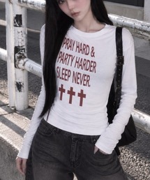 『Openyard/オープンヤード』PRAY HARD LONG SLEEVE TEE/プレイハード長袖Tシャツ