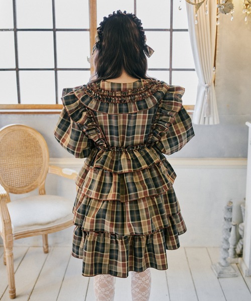 kutir(クティール)の「【クティールとレトロ】チェックフリルエプロン(その他トップス・レディース・ブルー/ブラウン/イエロー/ピンク/グリーン/レッド/パープル・FREE)」の14枚目の写真