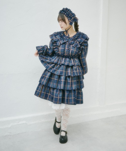 kutir(クティール)の「【クティールとレトロ】チェックフリルエプロン(その他トップス・レディース・ブルー/ブラウン/イエロー/ピンク/グリーン/レッド/パープル・FREE)」の9枚目の写真