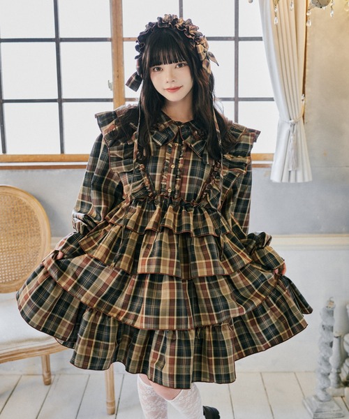 kutir(クティール)の「【クティールとレトロ】チェックフリルエプロン(その他トップス・レディース・ブルー/ブラウン/イエロー/ピンク/グリーン/レッド/パープル・FREE)」の12枚目の写真