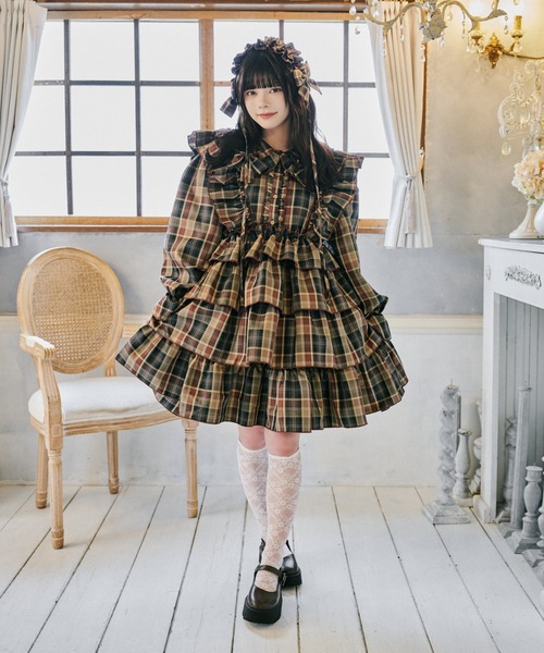 kutir(クティール)の「【クティールとレトロ】チェックフリルエプロン(その他トップス・レディース・ブルー/ブラウン/イエロー/ピンク/グリーン/レッド/パープル・FREE)」の15枚目の写真