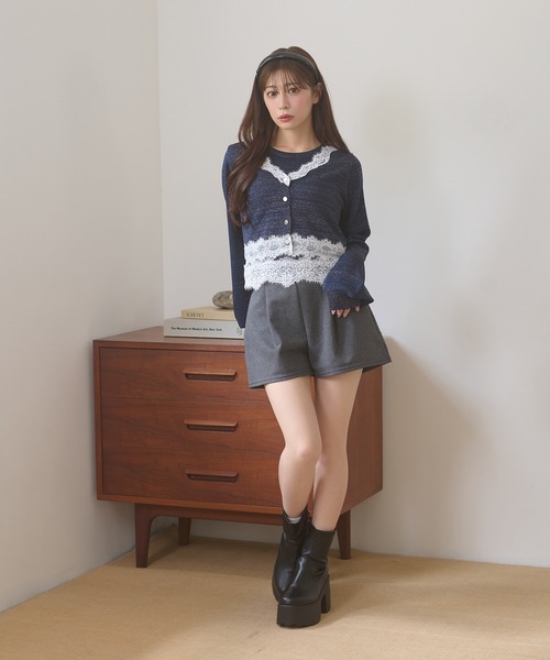 Ambre Neige（アンブルネージュ）の「lace glitter knit ensemble / レースラメニットアンサンブル（カーディガン/ボレロ・レディース・チャコールグレー/ネイビー/ボルドー・FREE）」の20枚目の写真