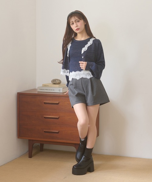 Ambre Neige（アンブルネージュ）の「lace glitter knit ensemble / レースラメニットアンサンブル（カーディガン/ボレロ・レディース・チャコールグレー/ネイビー/ボルドー・FREE）」の22枚目の写真
