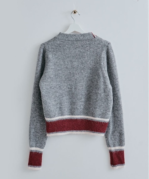 kirakiraShop(キラキラショップ)の「配色 ライン ニット カーディガン(カーディガン/ボレロ・レディース・アイボリー/モカ/グレー・FREE)」の10枚目の写真
