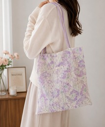 Liaa/フラワー刺繍チュール 花柄トートバッグ A18861