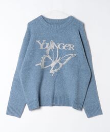 Front butterfly lame knit