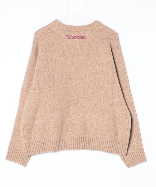 younger song（ヤンガーソング）の「Front butterfly lame knit（ニット/セーター・メンズ・PINK/ブルー/Beige/Black・MEDIUM/LARGE）」の5枚目の写真