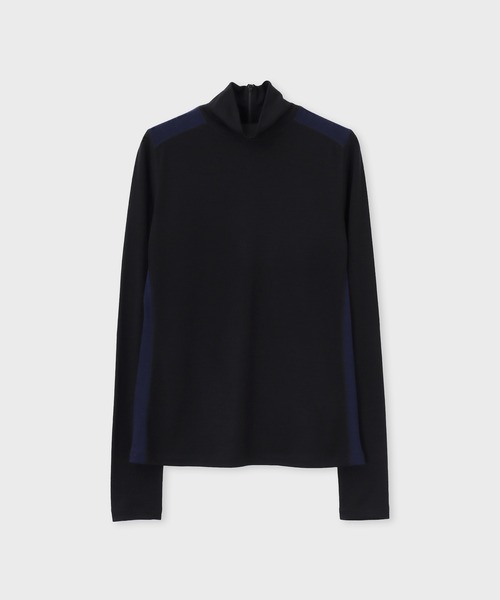 Paul Smith(ポールスミス)の「ウィメンズウィメンズ ウール ハイネック 長袖トップス / 265324 J297(Tシャツ/カットソー・レディース・ブラック/レッド・MEDIUM)」の2枚目の写真