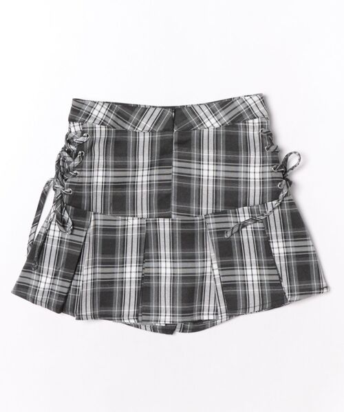 continuer de NICE CLAUP（コンティニューデナイスクラップ）の「サイドレースＵＰプリーツミニＳＫ（スカート・レディース・ブラウン系その他/ブラック系その他・SMALL/MEDIUM）」の3枚目の写真
