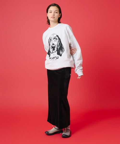 KAVU(カブー)の「KAVU/カブー Velor Skirt/ベロアスカート(スカート・レディース・ブラック/グレー・MEDIUM)」の9枚目の写真
