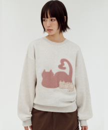 BETTER TOGETHER アップリケ刺繍スウェットTシャツ AMM1408(オートミール)