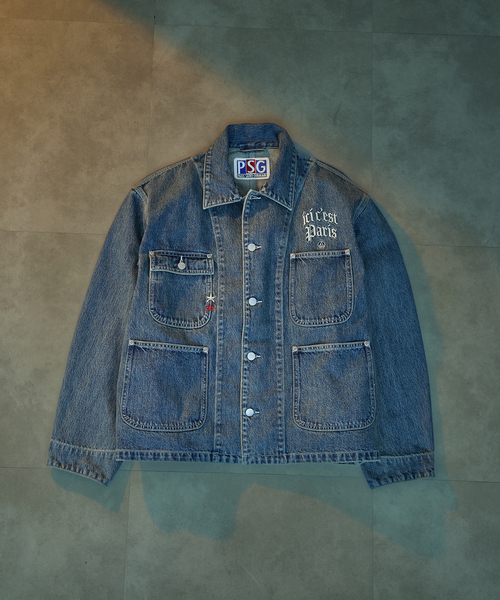 PARIS SAINT-GERMAIN（パリサンジェルマン）の「【Paris Saint-Germain / パリ・サン＝ジェルマン】PSG JP DENIM COVERALL（カバーオール・メンズ・ブラック/ブルー系その他・LARGE/MEDIUM）」の2枚目の写真