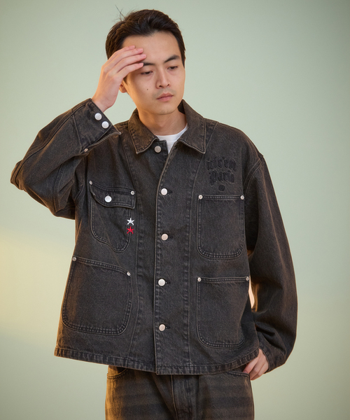 PARIS SAINT-GERMAIN（パリサンジェルマン）の「【Paris Saint-Germain / パリ・サン＝ジェルマン】PSG JP DENIM COVERALL（カバーオール・メンズ・ブラック/ブルー系その他・LARGE/MEDIUM）」の4枚目の写真