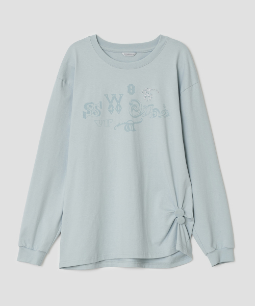 TYPESERVICE（タイプサービス）の「ジェムホットフィックスボタン付きトップス [ブルー]（Tシャツ/カットソー・レディース・その他・FREE）」の2枚目の写真