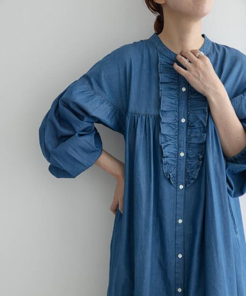 URBAN RESEARCH Sonny Label(アーバンリサーチサニーレーベル)の「デニムフリルワンピース(ワンピース・レディース・インディゴブルー/ライトインディゴブルー・FREE)」の1枚目の写真