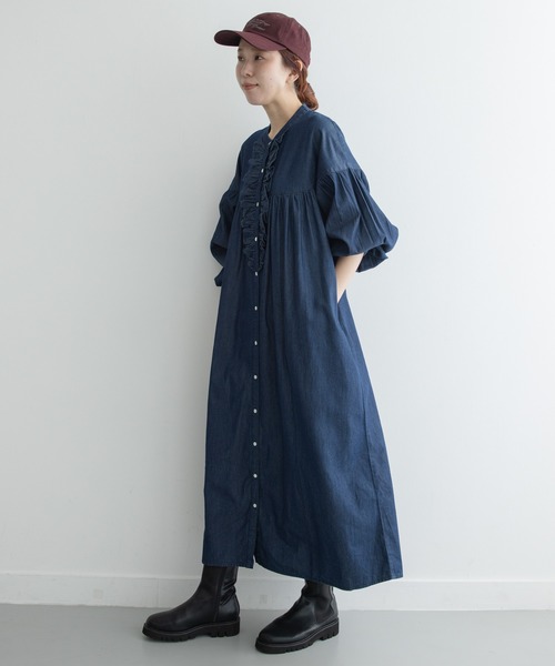 URBAN RESEARCH Sonny Label(アーバンリサーチサニーレーベル)の「デニムフリルワンピース(ワンピース・レディース・インディゴブルー/ライトインディゴブルー・FREE)」の15枚目の写真
