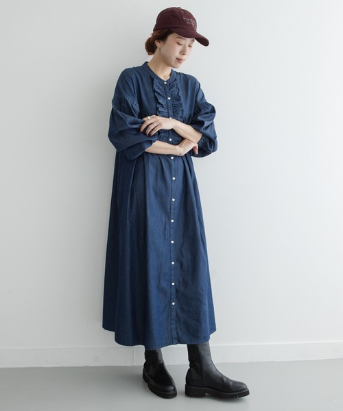 URBAN RESEARCH Sonny Label(アーバンリサーチサニーレーベル)の「デニムフリルワンピース(ワンピース・レディース・インディゴブルー/ライトインディゴブルー・FREE)」の16枚目の写真