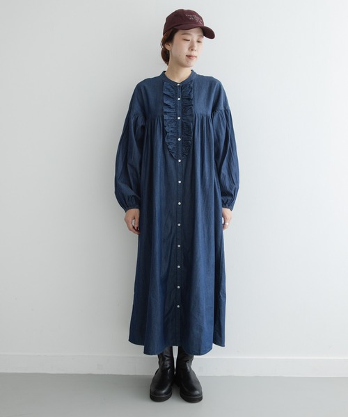 URBAN RESEARCH Sonny Label(アーバンリサーチサニーレーベル)の「デニムフリルワンピース(ワンピース・レディース・インディゴブルー/ライトインディゴブルー・FREE)」の17枚目の写真