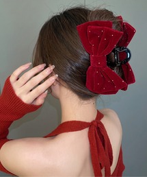 セール】バレッタ/ヘアクリップ（レッド/赤色系）ファッション通販