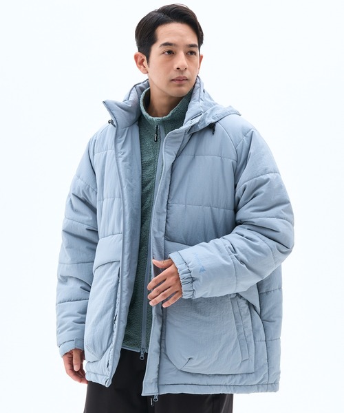 phenix outdoor(フェニックスアウトドア)の「phenix outdoor(フェニックスアウトドア)ADAPTABLE FLUFFY JACKET / アダプタブル フラッフィージャケット(ダウンジャケット/コート・メンズ・ブラック/グレー・L/M/XL)」の2枚目の写真