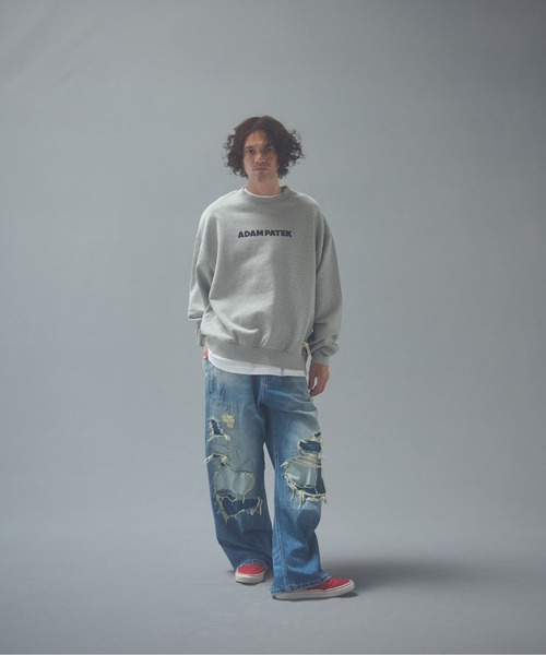ADAM PATEK（アダムパテック）の「ADAMPATEK/repaired trace selvedge washed denim/ヴィンテージリメイクデニム（デニムパンツ・メンズ・ホワイト/ブルー・2/3/1）」の13枚目の写真