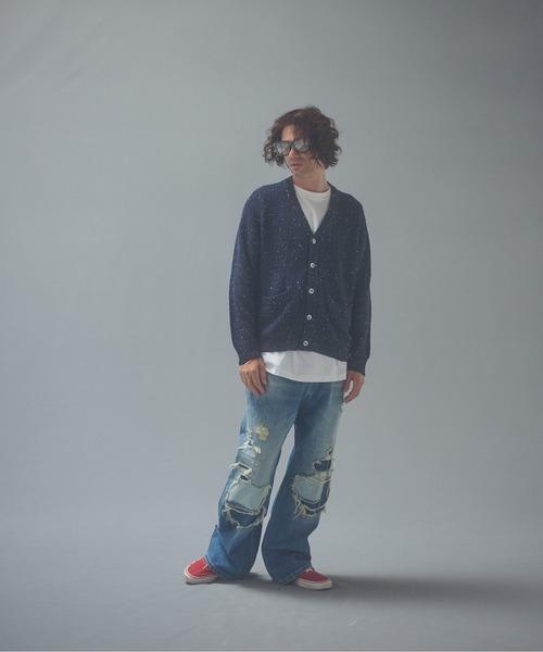 ADAM PATEK（アダムパテック）の「ADAMPATEK/repaired trace selvedge washed denim/ヴィンテージリメイクデニム（デニムパンツ・メンズ・ホワイト/ブルー・2/3/1）」の4枚目の写真