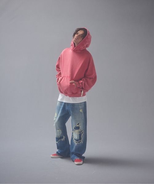 ADAM PATEK（アダムパテック）の「ADAMPATEK/repaired trace selvedge washed denim/ヴィンテージリメイクデニム（デニムパンツ・メンズ・ホワイト/ブルー・2/3/1）」の3枚目の写真