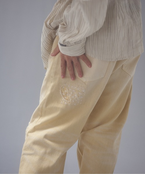 ADAM PATEK（アダムパテック）の「ADAMPATEK/repaired trace selvedge washed denim/ヴィンテージリメイクデニム（デニムパンツ・メンズ・ホワイト/ブルー・2/3/1）」の7枚目の写真