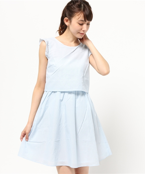 earth music&ecology(アースミュージックアンドエコロジー)の「【2016Summer】ドッキングワンピース(ワンピース・レディース・サックスブルー/ストライプ/チェック・SMALL/MEDIUM)」の14枚目の写真