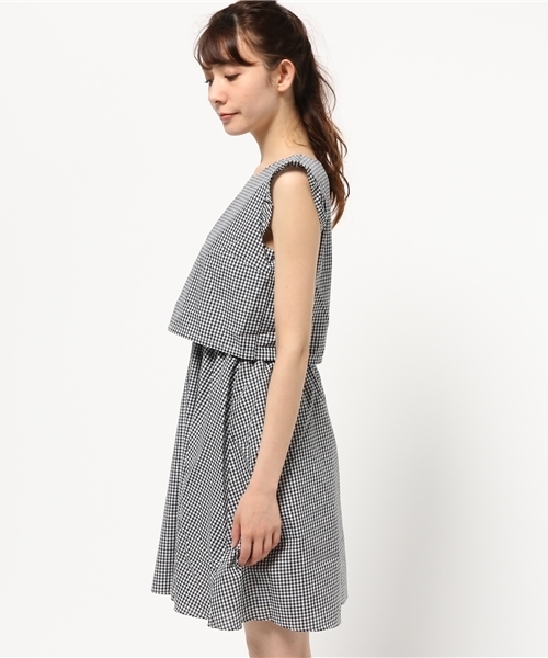 earth music&ecology(アースミュージックアンドエコロジー)の「【2016Summer】ドッキングワンピース(ワンピース・レディース・サックスブルー/ストライプ/チェック・SMALL/MEDIUM)」の5枚目の写真