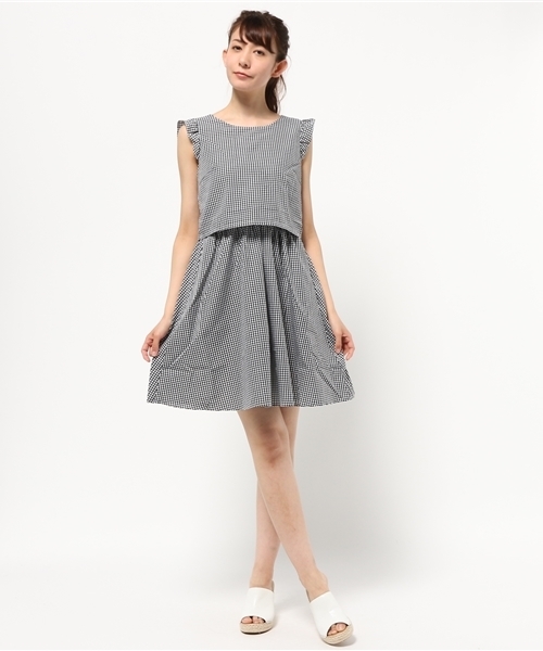 earth music&ecology(アースミュージックアンドエコロジー)の「【2016Summer】ドッキングワンピース(ワンピース・レディース・サックスブルー/ストライプ/チェック・SMALL/MEDIUM)」の7枚目の写真