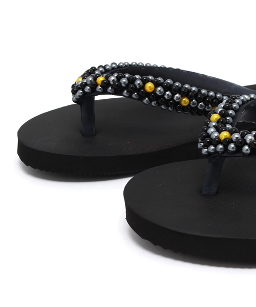 チャイハネ（チャイハネ）の「【チャイハネ】ビーズデコ ビーチサンダル（ビーチサンダル・レディース・ブラック/パープル系その他/ブルー/オフホワイト・FREE）」の11枚目の写真