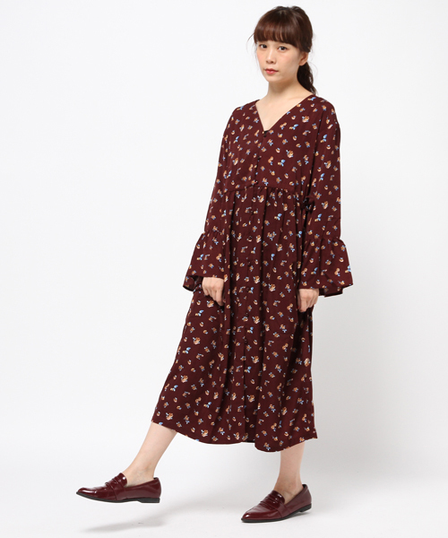 WEGO（ウィゴー）の「WEGO/フラワーガウンワンピース（ワンピース・レディース・ブラック/ワイン・FREE）」の13枚目の写真