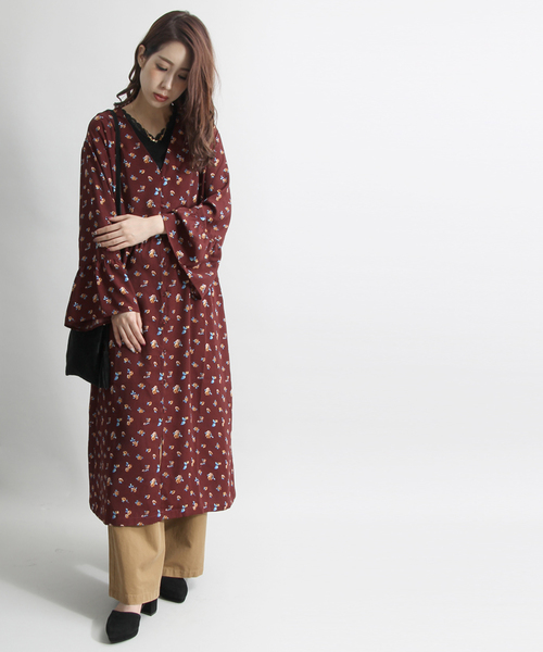 WEGO（ウィゴー）の「WEGO/フラワーガウンワンピース（ワンピース・レディース・ブラック/ワイン・FREE）」の11枚目の写真