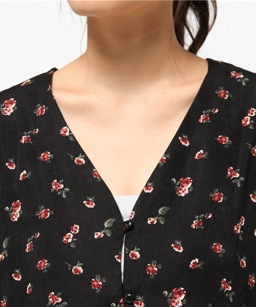 WEGO（ウィゴー）の「WEGO/フラワーガウンワンピース（ワンピース・レディース・ブラック/ワイン・FREE）」の9枚目の写真