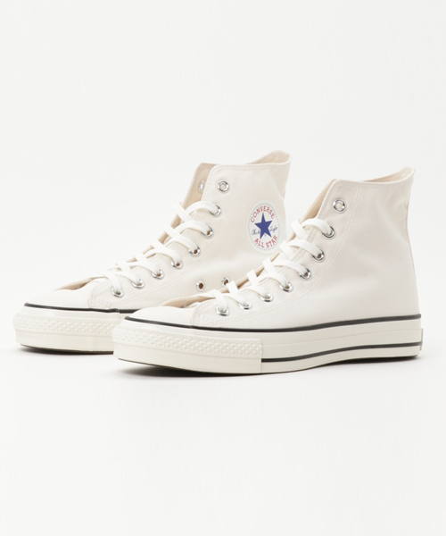 CONVERSE ALL STAR(コンバースオールスター)の「CONVERSE / コンバース ALLSTAR CANVAS J HI(スニーカー・メンズ・ホワイト/ブラック・27cm/26cm)」の1枚目の写真