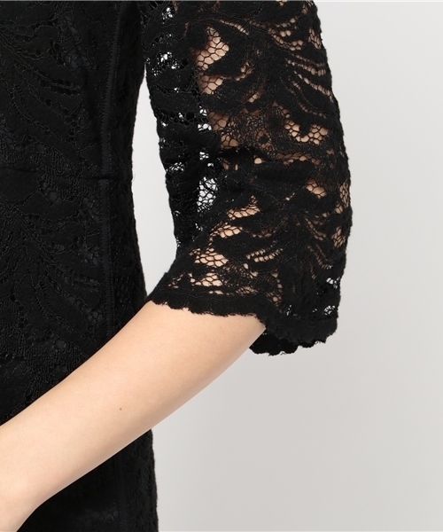 FIGARO Paris（フィガロパリ）の「リーフ起毛レースワンピース◆（ワンピース・レディース・ブラック・36/38）」の5枚目の写真