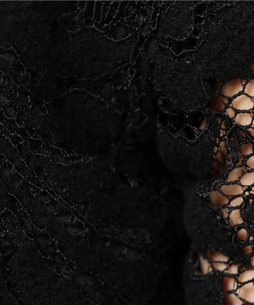 FIGARO Paris（フィガロパリ）の「リーフ起毛レースワンピース◆（ワンピース・レディース・ブラック・36/38）」の3枚目の写真