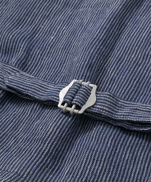 WORK NOT WORK URBAN RESEARCH（ワークノットワークアーバンリサーチ）の「WORK NOT WORK　ストライプリネンノーカラーベスト（ベスト・メンズ・ナチュラル/ブルー・LARGE/MEDIUM/SMALL）」の14枚目の写真