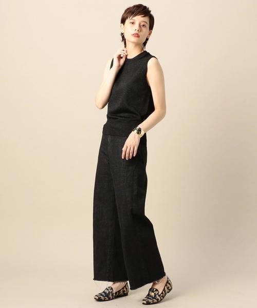 BEAUTY&YOUTH UNITED ARROWS（ビューティーアンドユースユナイテッドアローズ）の「BY カットオフワイドデニム 2 ◆（デニムパンツ・レディース・ブラック/コバルトブルー・SMALL/MEDIUM）」の9枚目の写真