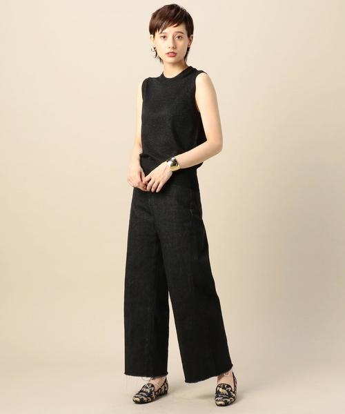 BEAUTY&YOUTH UNITED ARROWS（ビューティーアンドユースユナイテッドアローズ）の「BY カットオフワイドデニム 2 ◆（デニムパンツ・レディース・ブラック/コバルトブルー・SMALL/MEDIUM）」の10枚目の写真